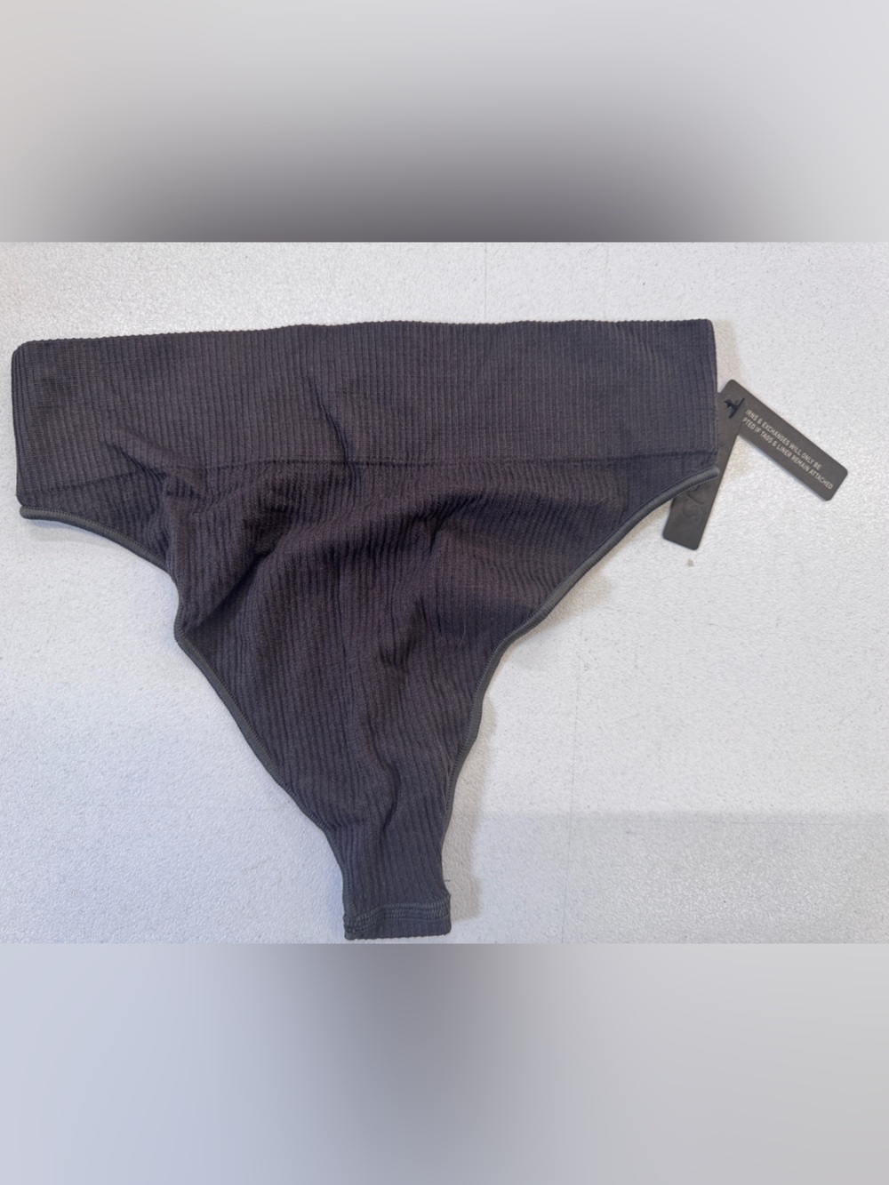 SKIMS Seamless Rib Thong - Women’s L/XL, Soot